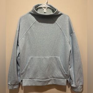 Athleta Girl Mock Neck Pullover Sweatshirt Heather Blue Girls 16 XXL Sporty